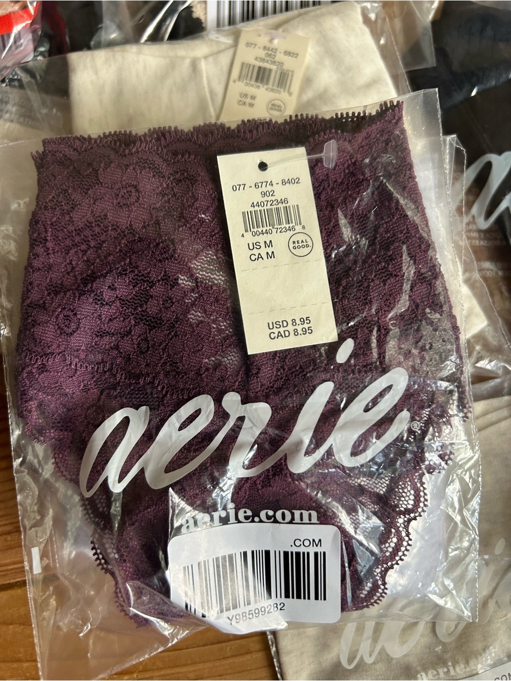 Lot of aerie Women’s Panties — new in bag, size medium, black, gray, multi - Picture 8 of 14